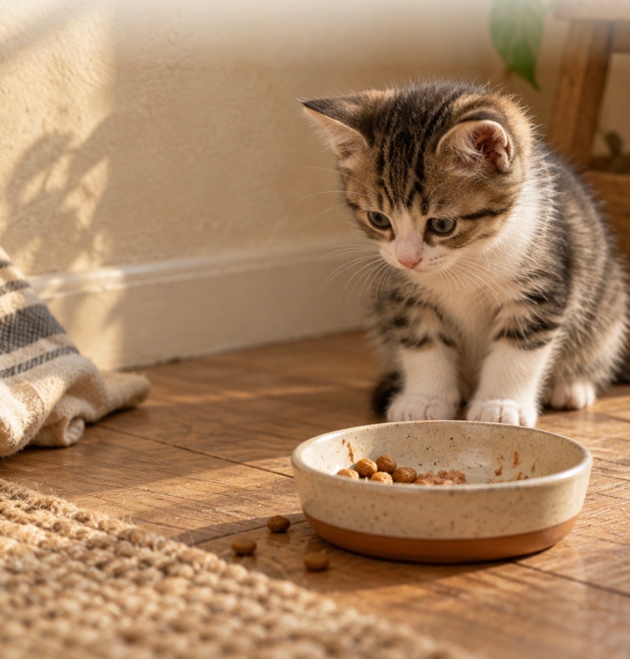 First time kitten owners tracking meals without guesswork